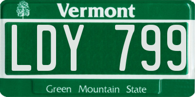 VT license plate LDY799