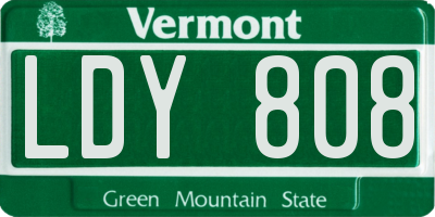 VT license plate LDY808
