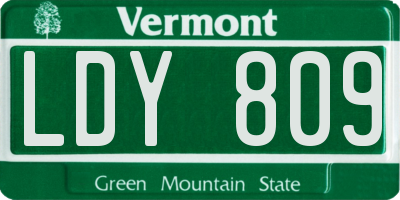VT license plate LDY809