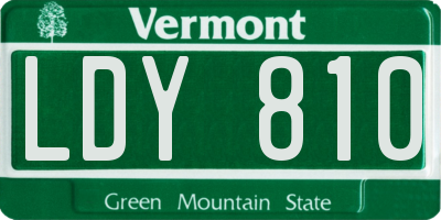 VT license plate LDY810