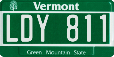 VT license plate LDY811