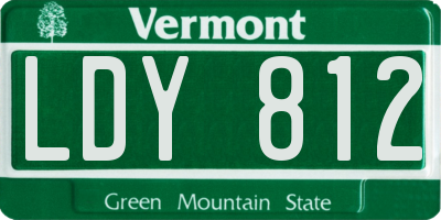 VT license plate LDY812