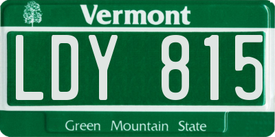 VT license plate LDY815