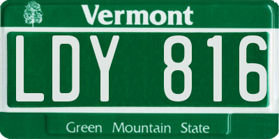 VT license plate LDY816
