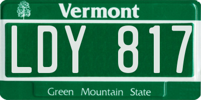 VT license plate LDY817