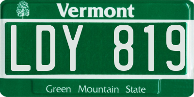 VT license plate LDY819