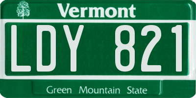 VT license plate LDY821