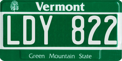 VT license plate LDY822