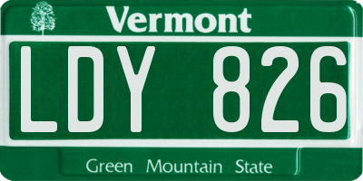 VT license plate LDY826