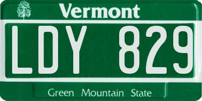VT license plate LDY829