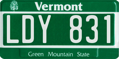 VT license plate LDY831