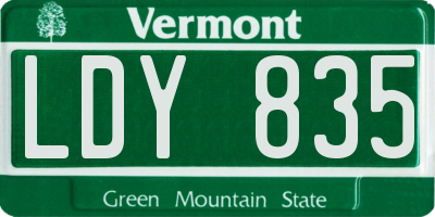 VT license plate LDY835