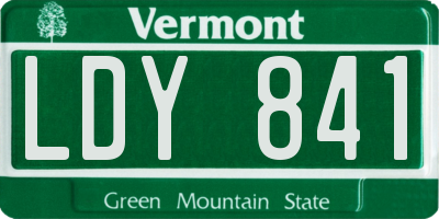 VT license plate LDY841