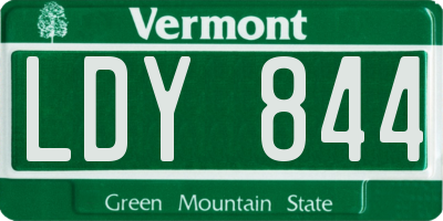 VT license plate LDY844