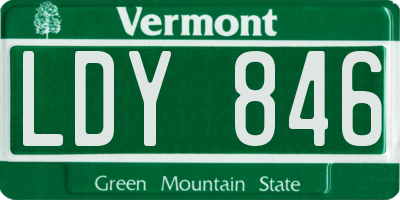 VT license plate LDY846