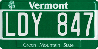 VT license plate LDY847