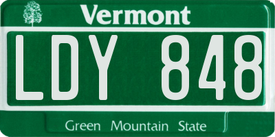 VT license plate LDY848