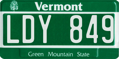 VT license plate LDY849