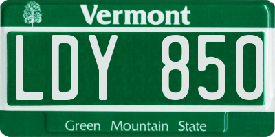 VT license plate LDY850