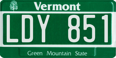 VT license plate LDY851