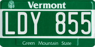 VT license plate LDY855