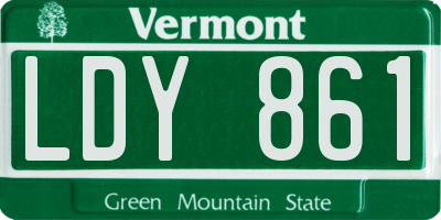 VT license plate LDY861