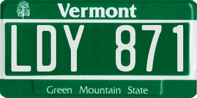 VT license plate LDY871