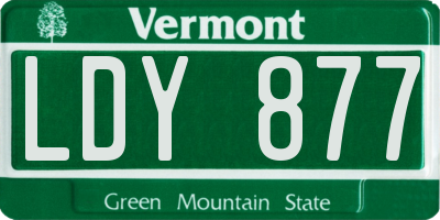 VT license plate LDY877