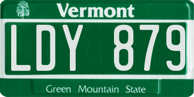 VT license plate LDY879