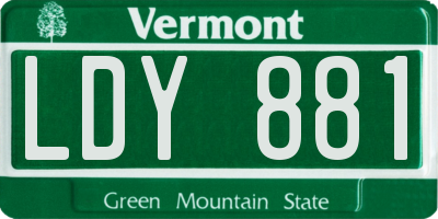 VT license plate LDY881