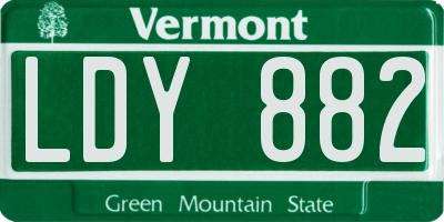 VT license plate LDY882