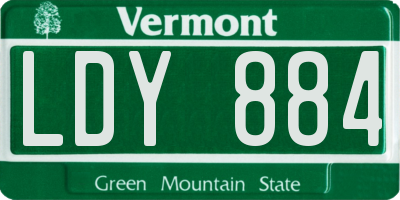 VT license plate LDY884