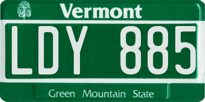 VT license plate LDY885