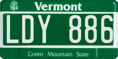 VT license plate LDY886