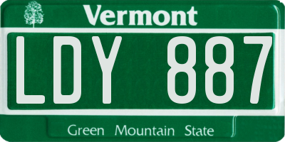 VT license plate LDY887