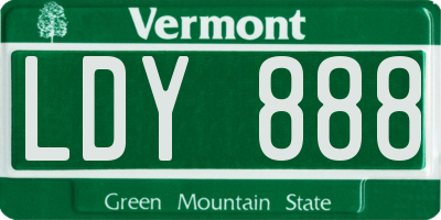 VT license plate LDY888