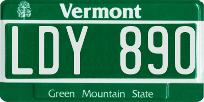 VT license plate LDY890
