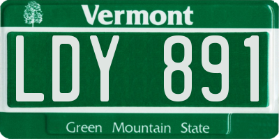 VT license plate LDY891