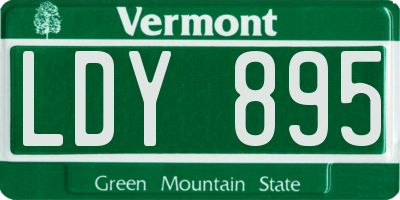 VT license plate LDY895