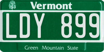 VT license plate LDY899