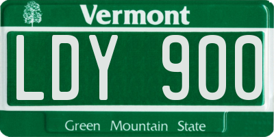 VT license plate LDY900