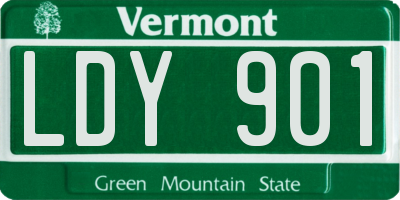 VT license plate LDY901
