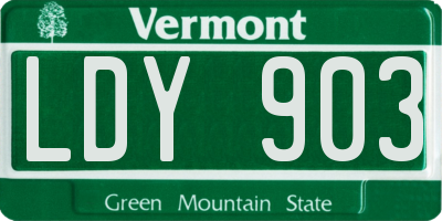 VT license plate LDY903