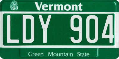VT license plate LDY904