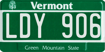 VT license plate LDY906