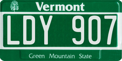 VT license plate LDY907