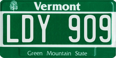 VT license plate LDY909