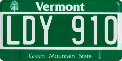VT license plate LDY910