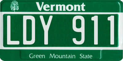 VT license plate LDY911