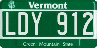 VT license plate LDY912